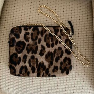 Calf hair and leather purse